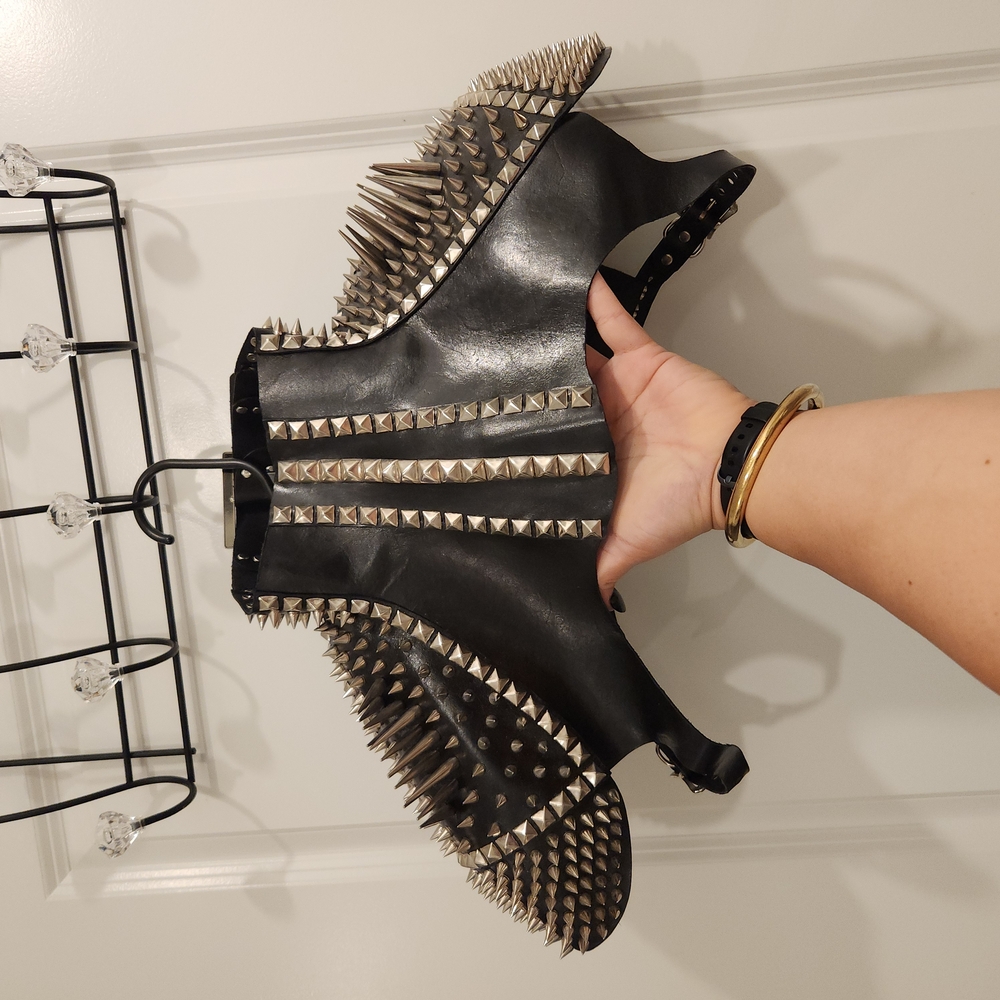 Black Studded Leather Bolero